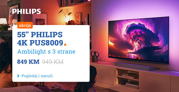 55'' Philips 4K UHD Smart TV PUS8009 Ambilight - Akcija