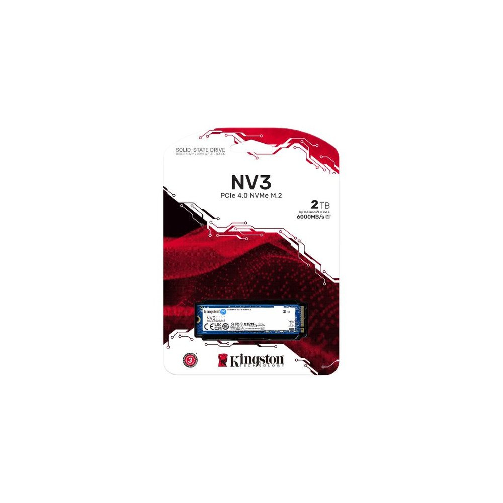 Kingston SSD 2TB NV3NVMe PCIe Gen 4.0x4R/W : 6000/5000MB/s