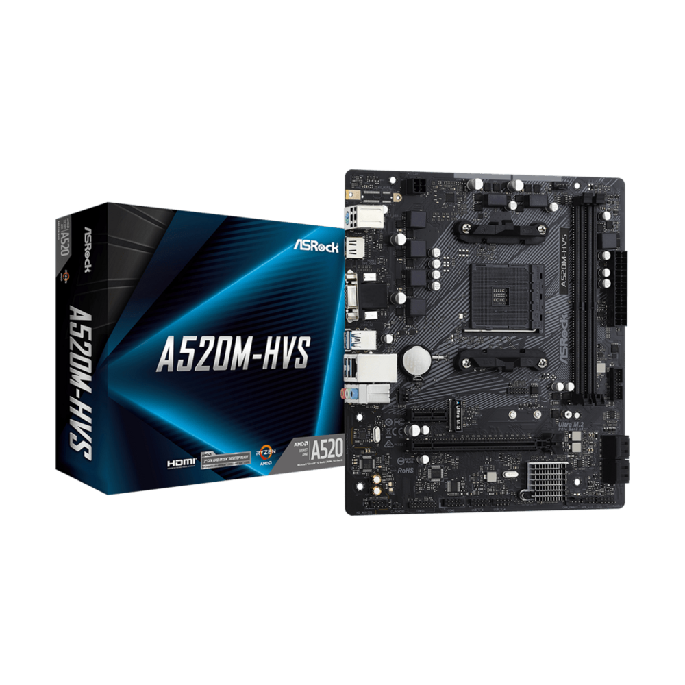 ASROCK MB A520M-HVSAMD A520;AM4;2xDDR4;M.2RAID;VGA,HDMI;micro ATX