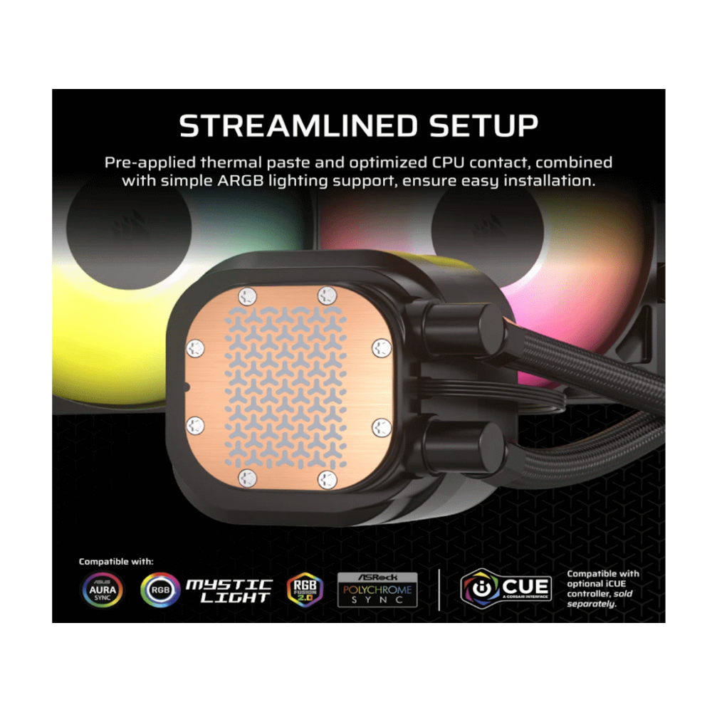 CORSAIR NAUTILUS 360 RS AIOLiquid CPU Cooler, Black,RS120LGA1851, LGA1700, AM5, AM4