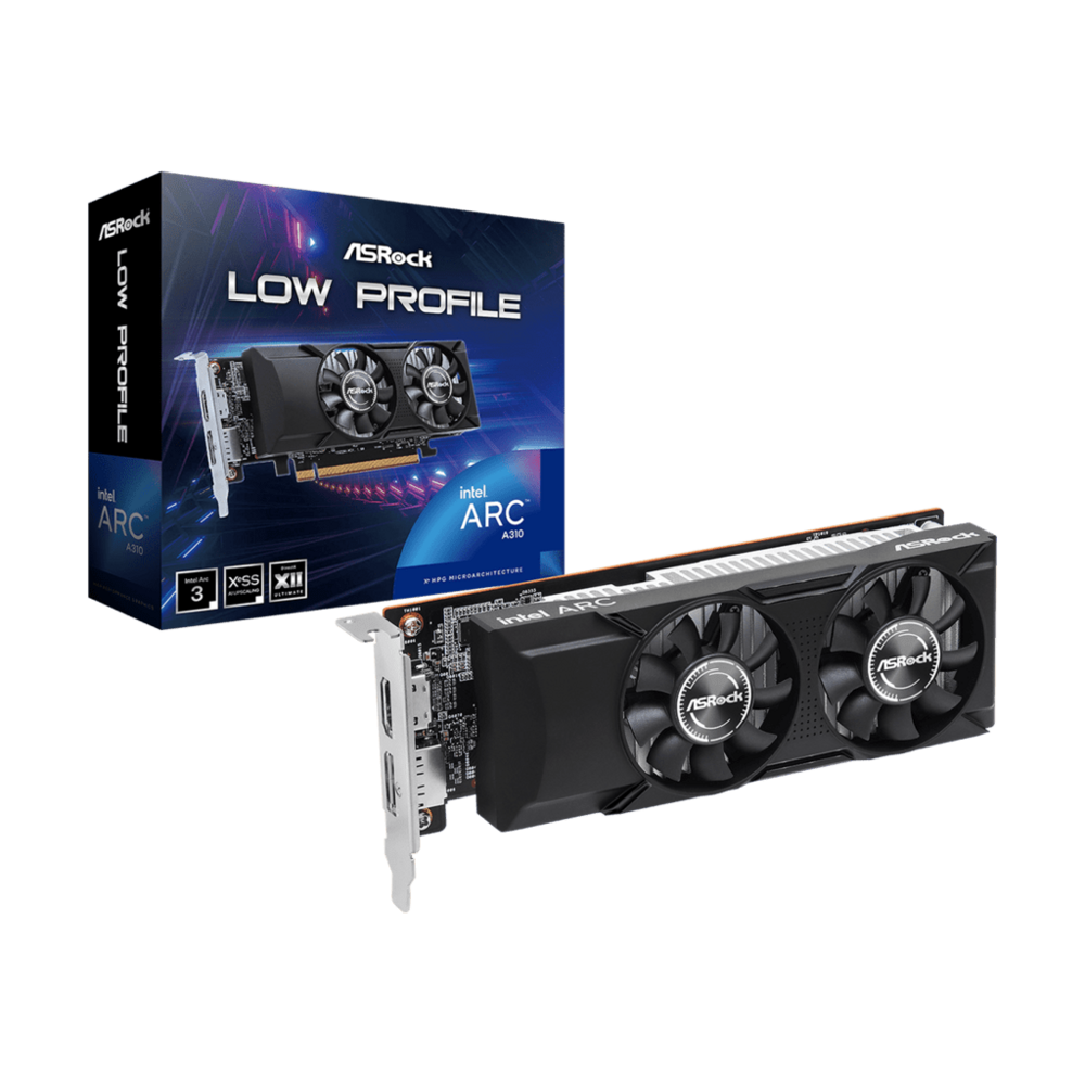 ASROCK VGA A310 LP 4Glow profileIntel Arc A310;4GB GDDR6 64bit;HDMI,DP