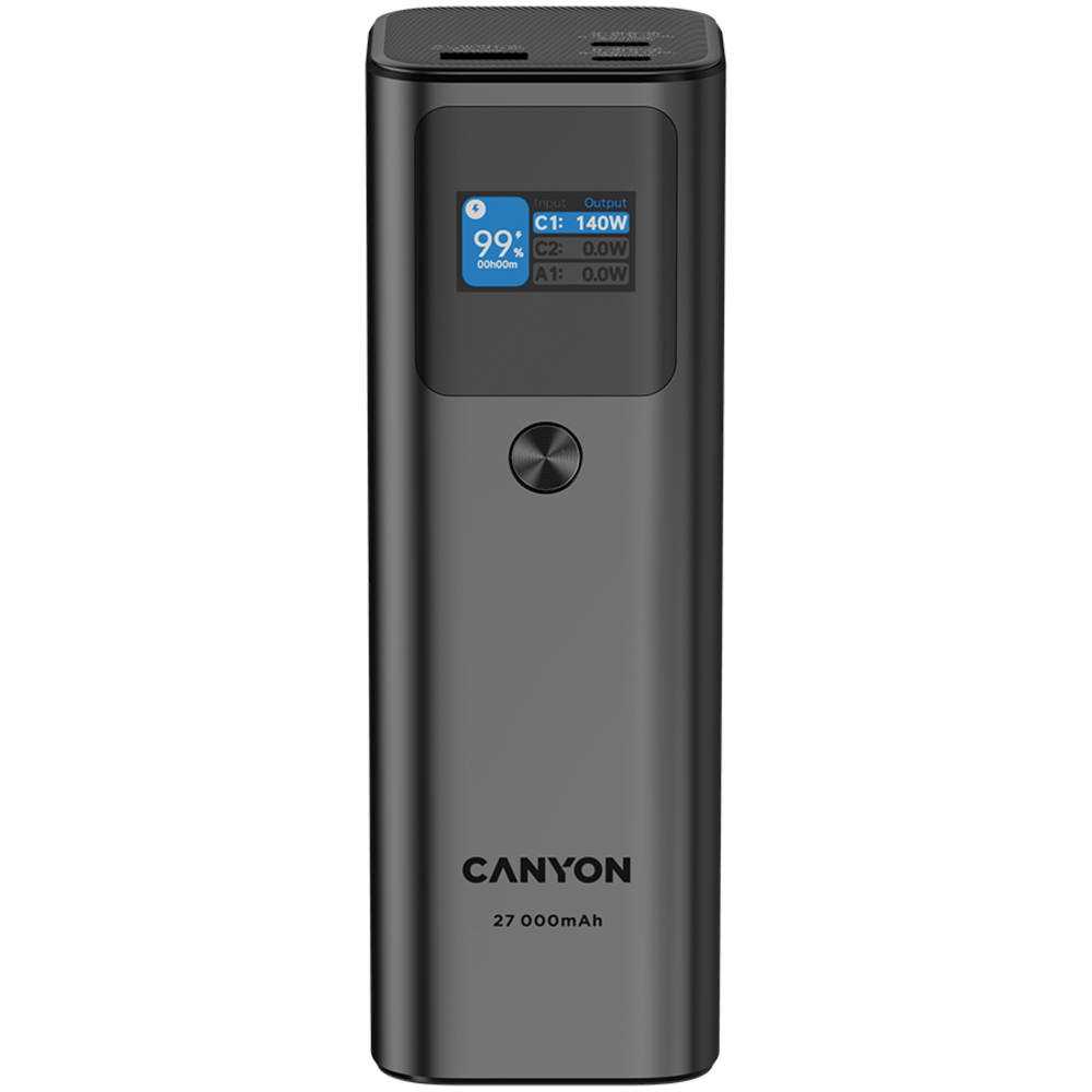 CANYON Power Bank 27000 mAh PD140W QC 3.0 Tamno Siva