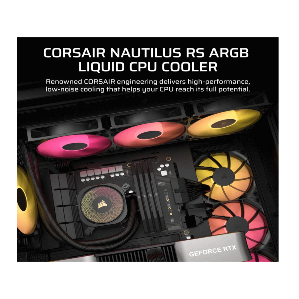 CORSAIR NAUTILUS 360 RS AIOLiquid CPU Cooler, Black,RS120LGA1851, LGA1700, AM5, AM4