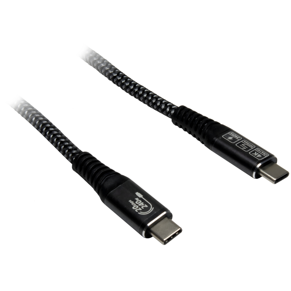Inter-Tech USB C Kabel 3m, 240W, USB 3.2 Gen2x2