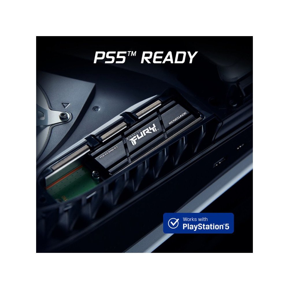 Kingston SSD 1TB NVMe M.2 Fury Renegade, PCIe 4.0R/W : 7300/6000MB/s, with heatisnk