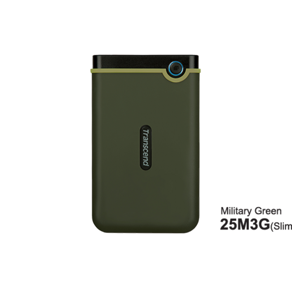 Transcend HDD 2TB StoreJet M3Portable,USB 3.1,anti-shock,Military Green