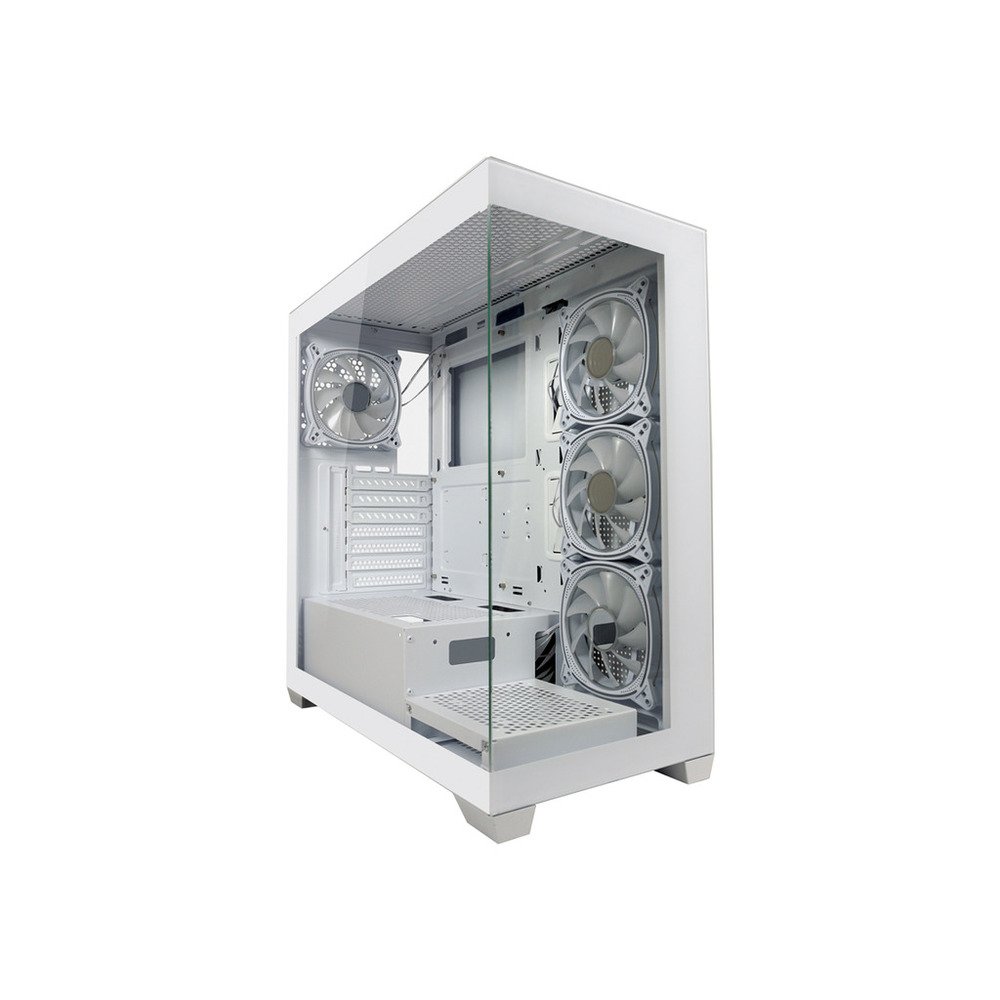 LC-Power Case Gaming 715W Midi-tower, ATX, 4x ARGB fan1x USB-C, 2x USB-A, White