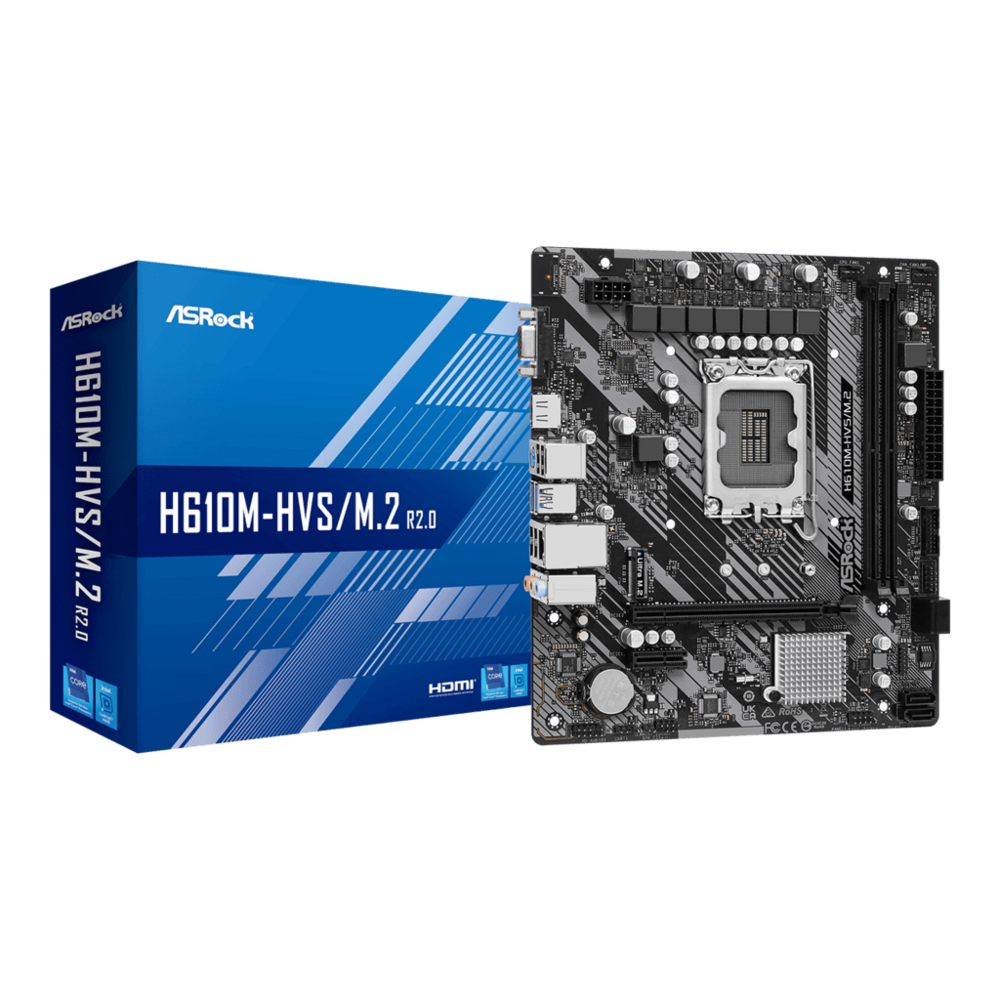 ASROCK MB H610M-HVS/M.2 R2.0Intel H610;2xDDR4;VGA,HDMIM.2;4xSATA3;6xUSB;micro ATX