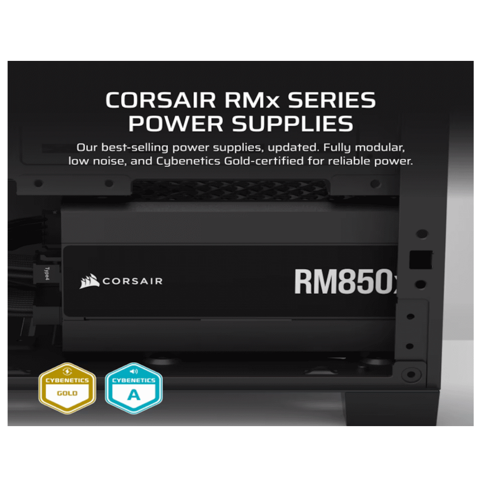 Corsair PSU 850W RM850xGold, Fully Modular, 12V-2x68xSATA, 3xPCIe, ATx 3.1, PCIe 5.1