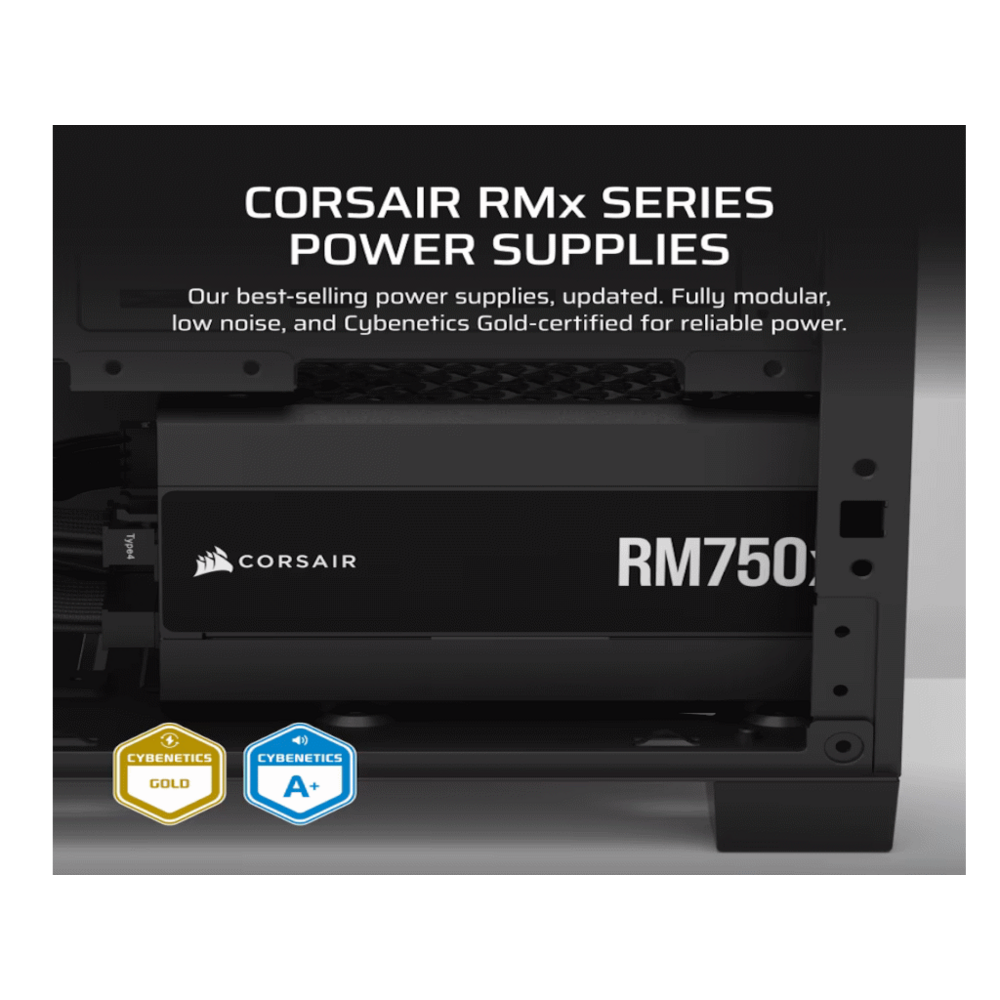 Corsair PSU 750w RM750xGold, Fully Modular, 12V-2x68xSATA, 4xPCIe, ATX 3.1, PCIe 5.1