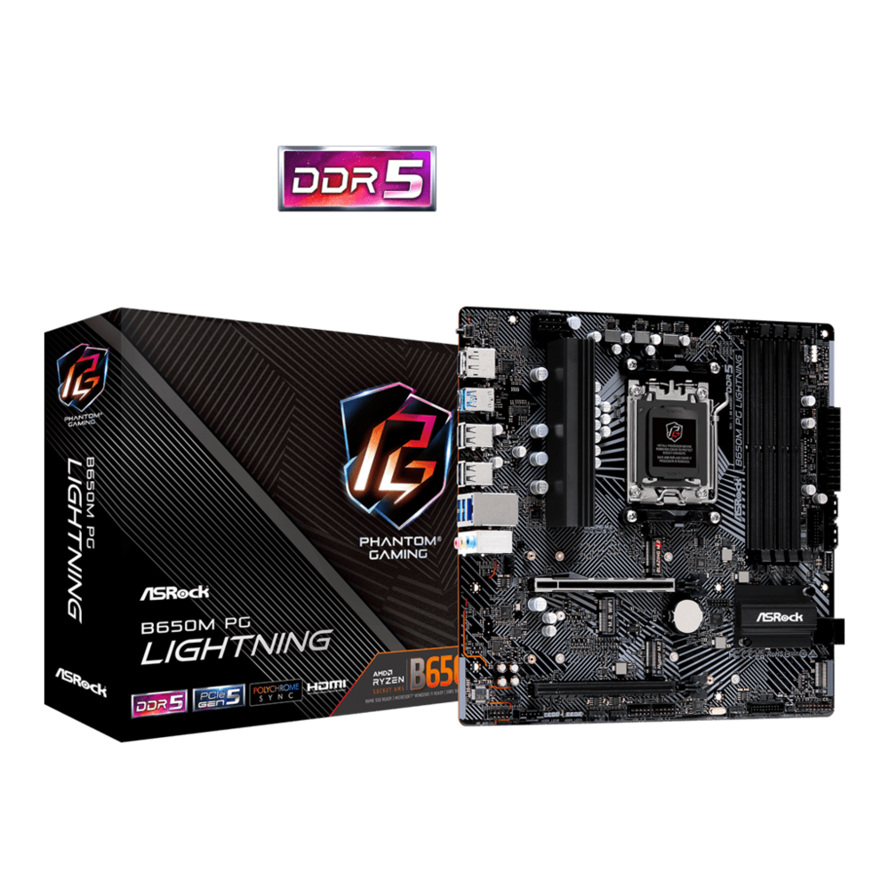 ASROCK MB B650M PG LIGHTNINGAMD B650;AM5;4xDDR5HDMI,DP;RAID;micro ATX