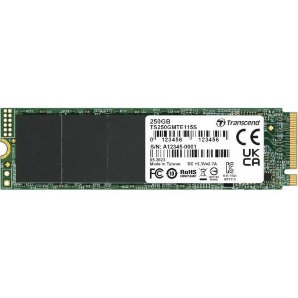 Transcend SSD 250GB M.2 NVMePCIe Gen3 x4,3,000/1,300 MB/s