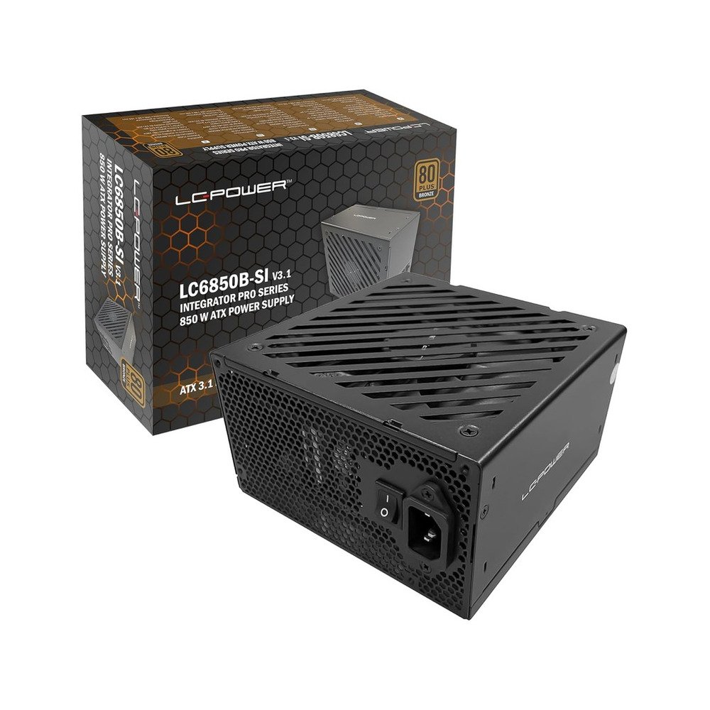LC-Power PSU 850w Bronze 80+, ATX, 135mm fan, APFC, 3xPCIe 6+2Pin, 4xSATA, black