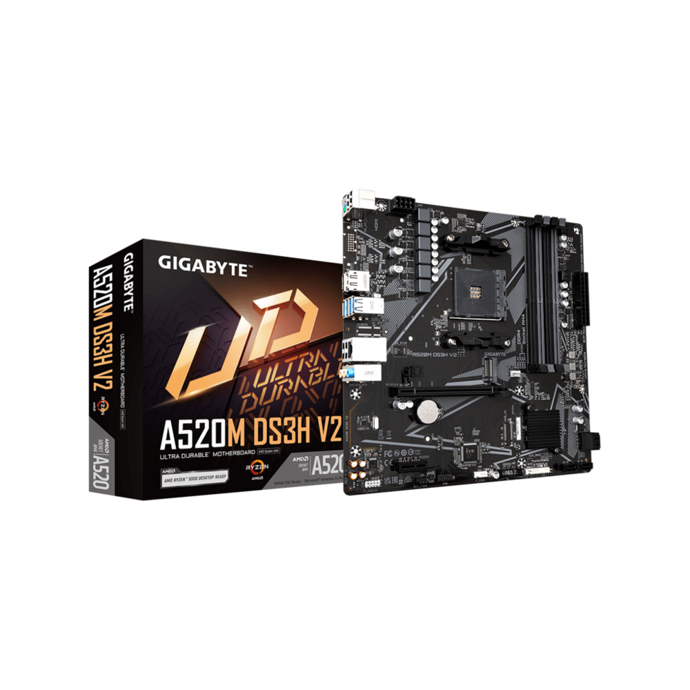 GIGABYTE MB A520M DS3H V2 1.0AMD A520,AM4,4xDDR4;M2RAID,HDMI,DP,mATX