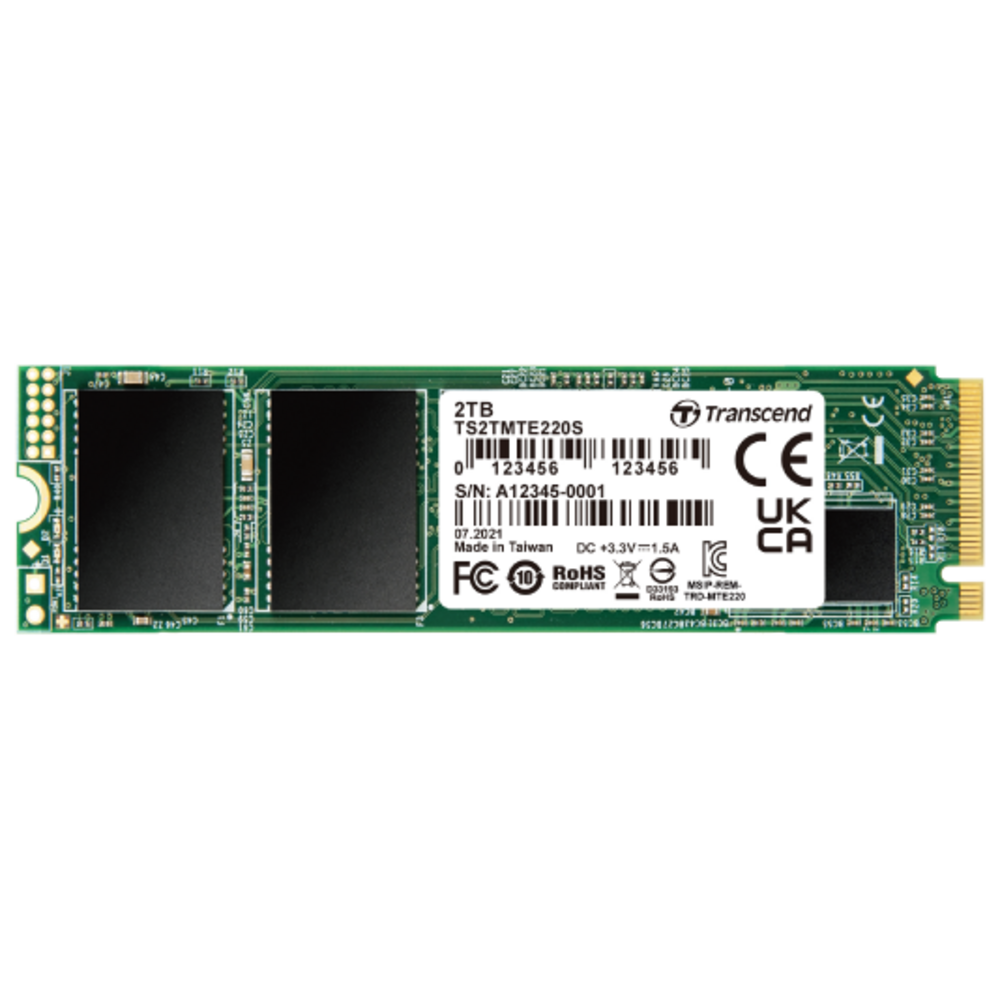 Transcend SSD 2TB M.2 NVMePCIe Gen3 x4,3,500/2900 MB/s