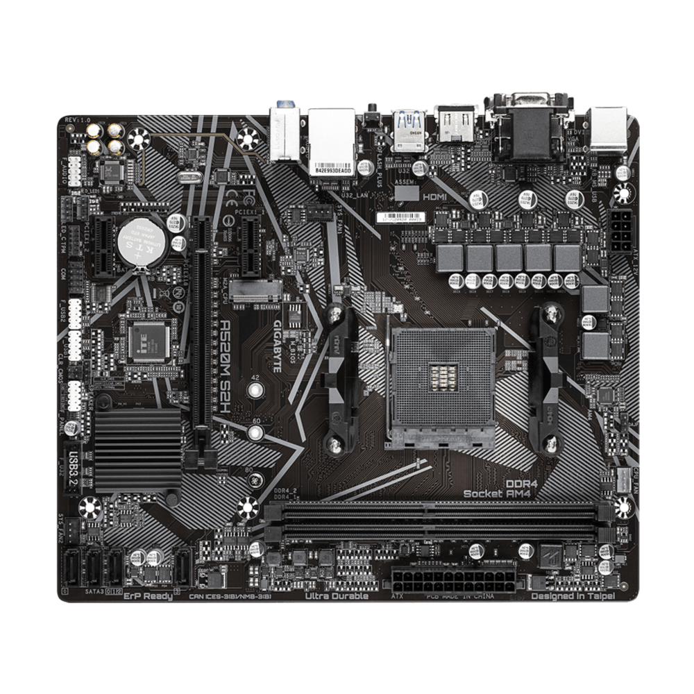 Gigabyte A520M S2H 1.2;AM4; 2xDDR4; M.2, 4xSATA;VGA, DVI, HDMI; 6xUSB; mATX;