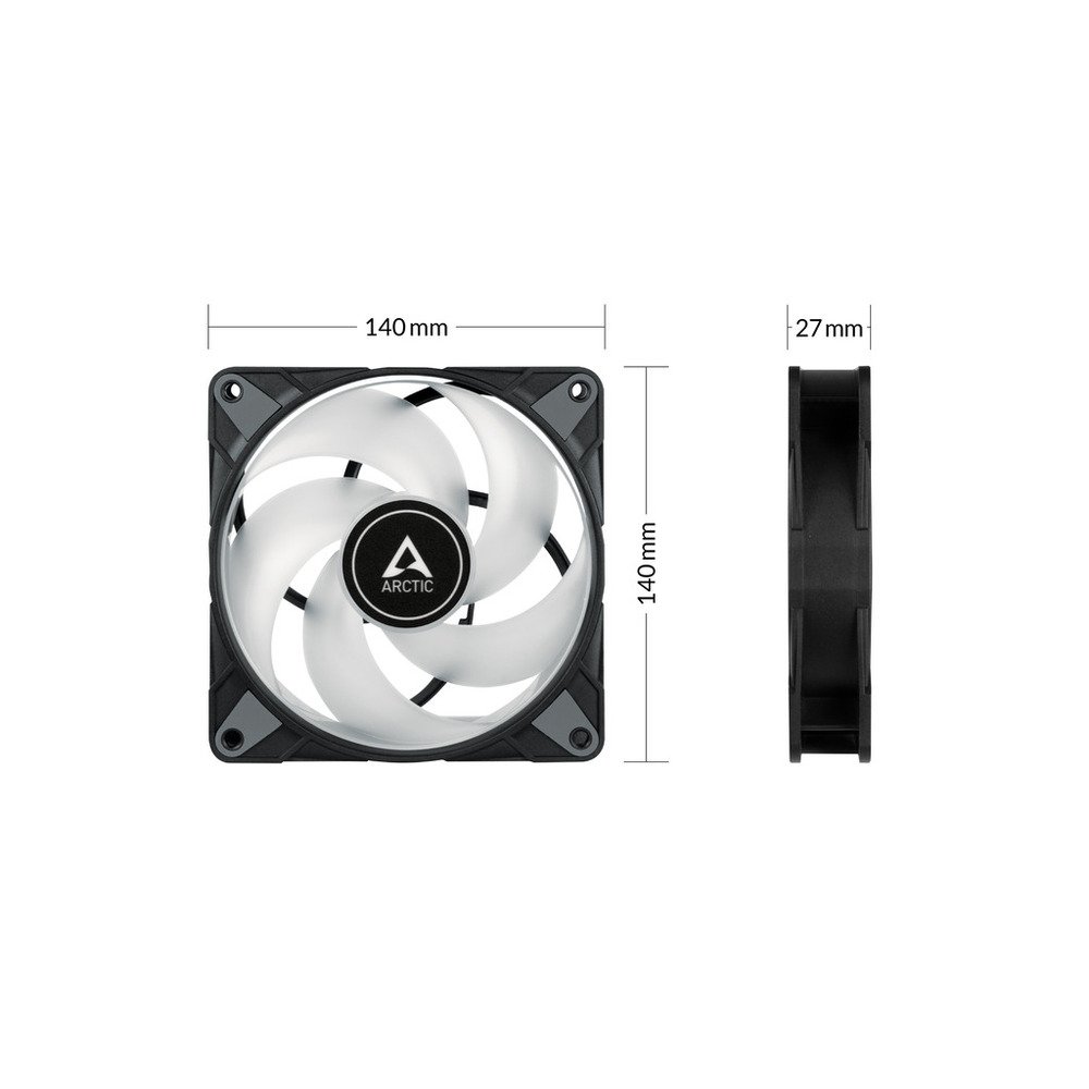 Arctic Fan P14 PWM PST A-RGB black, 3 packpressure-optimised, semi-passive
