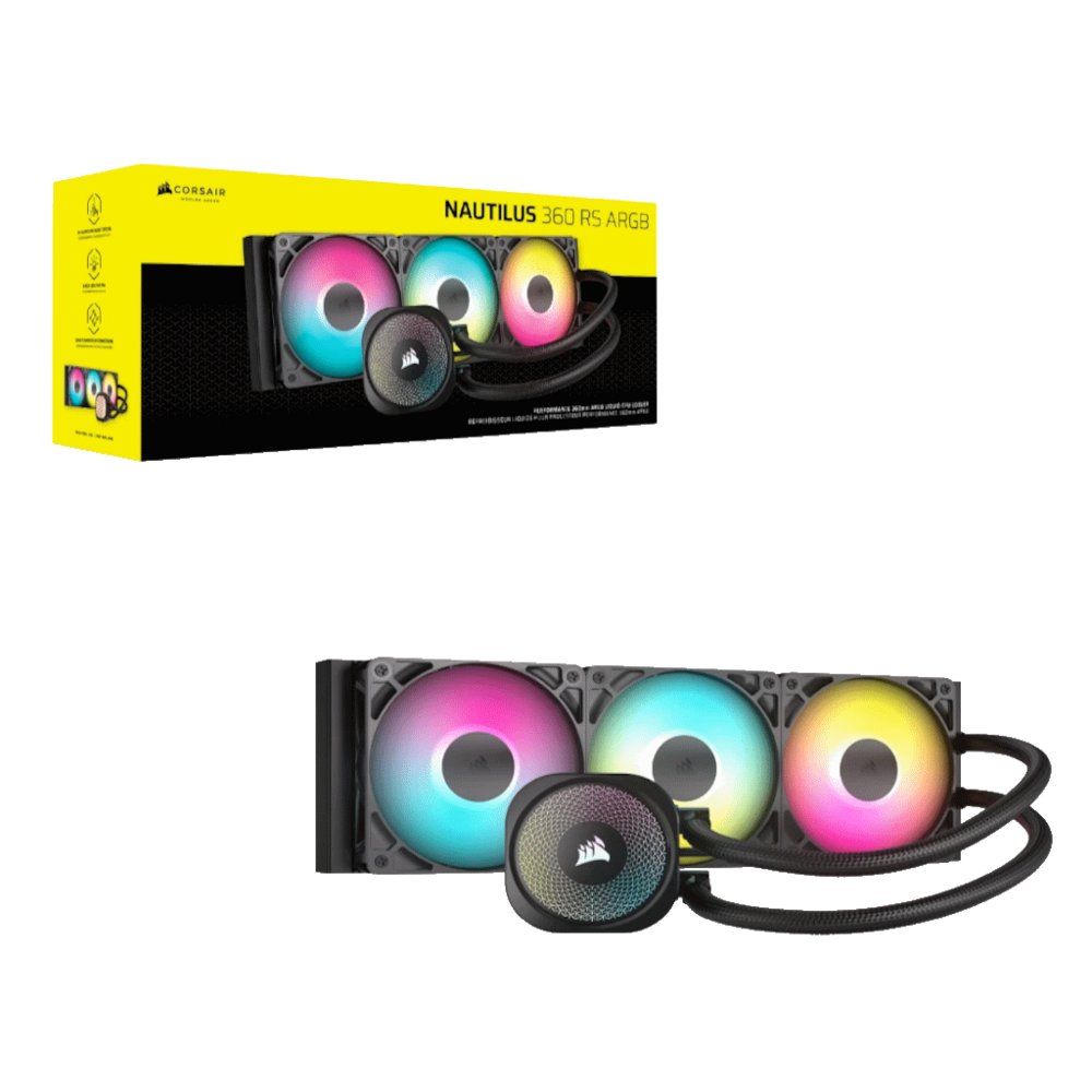 CORSAIR NAUTILUS 360 RS AIOLiquid CPU Cooler, Black,RS120LGA1851, LGA1700, AM5, AM4